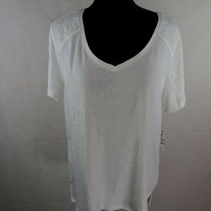 CLEARANCE SALE! 
Karen Scott Womens Cotton Eyelet Tee T-Shirt Top